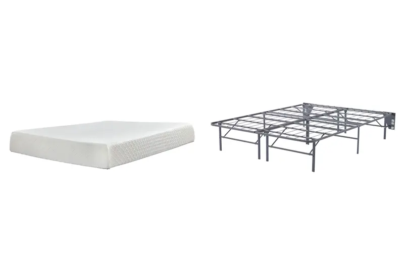 10-Inch Chime Memory Foam Mattress And Foundation Bundle 1
