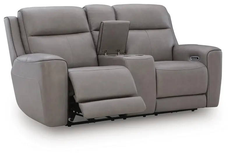 5Z Comfort Power Reclining Loveseat With Built-In Console Table 1