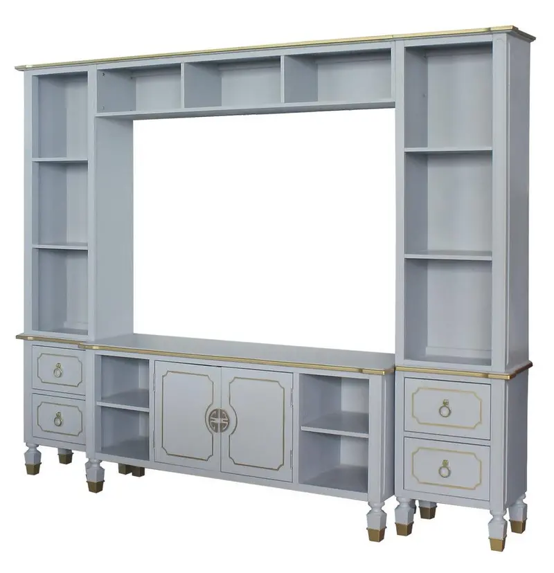 Acme House Marchese Pearl Gray Entertainment Center – Modular Tv Stand With Media Storage (Model 91990) 1