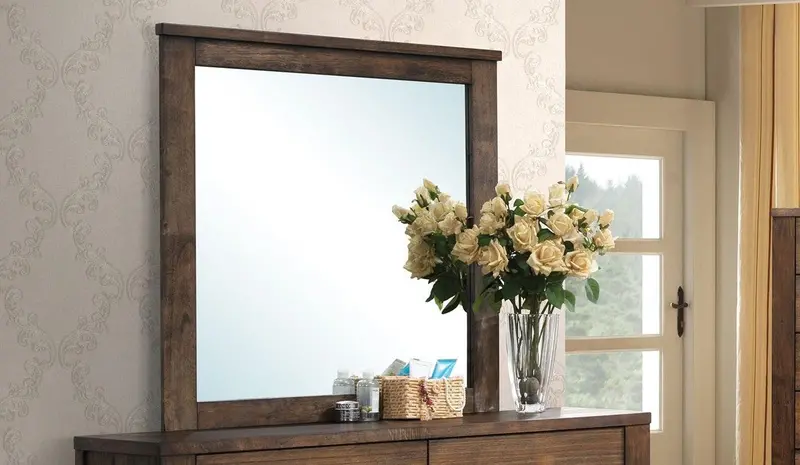 Acme Merrilee Oak Landscape Mirror – Wide Wall-Mounted Decorative Accent (Model 21684) 1