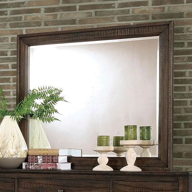 Agapetos Framed Wall Mirror With Distressed Finish 1