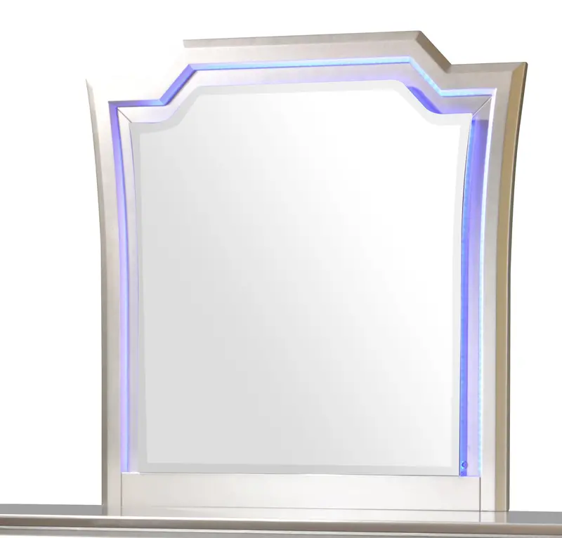 Alia Silver Wooden Mirror – Contemporary Wall Decor 1