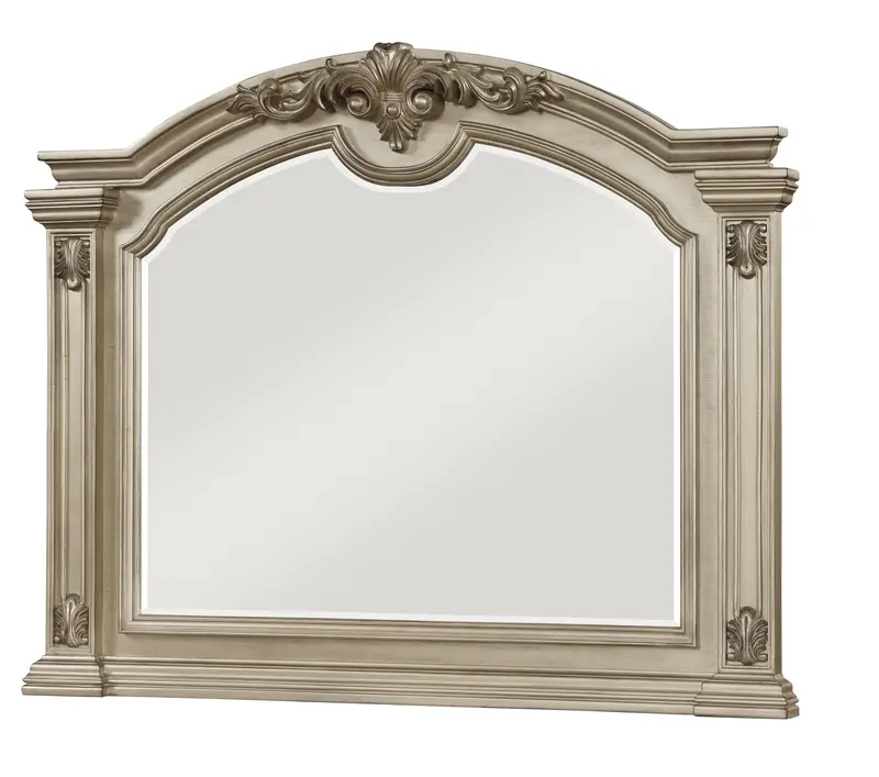 Alicia Beige Wooden Mirror – Transitional Design 1