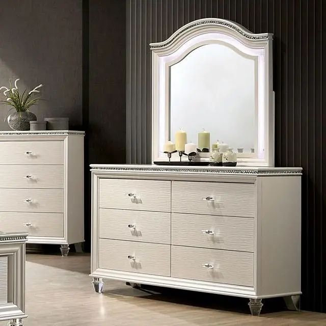 Allie Beige And Rose Gold Dresser – 6-Drawer Storage Unit 1
