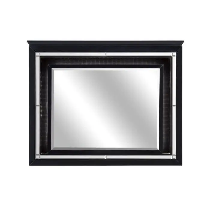 Allura Black Wall Mirror – Framed Accent Mirror For Modern Interiors 1
