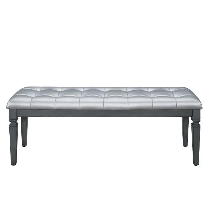 Allura Gray Upholstered Bed Bench With Tailored Look 1