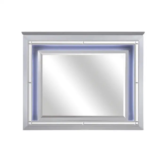 Allura Silver Framed Mirror – Contemporary Wall Decor & Functional Accent 1