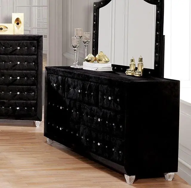 Alzire Black And Gray 6-Drawer Dresser – Modern Bedroom Storage 1
