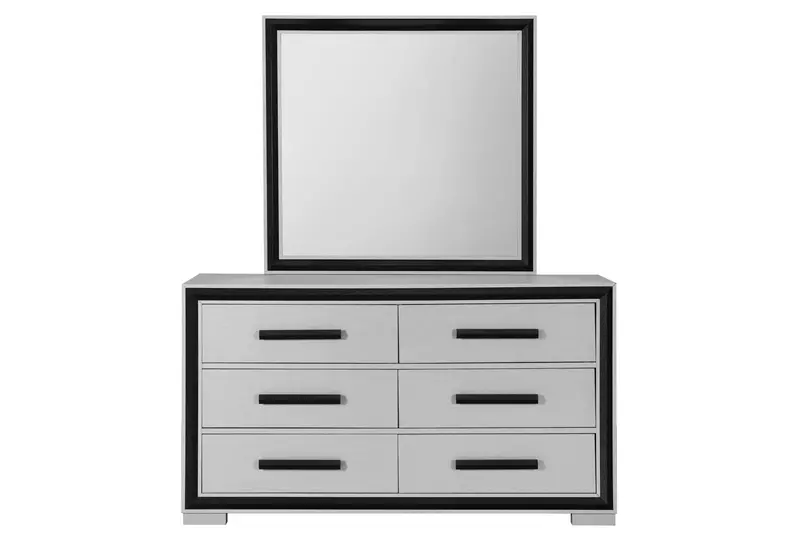 Amelia Grey And Black Framed Mirror With Sleek Profile 1