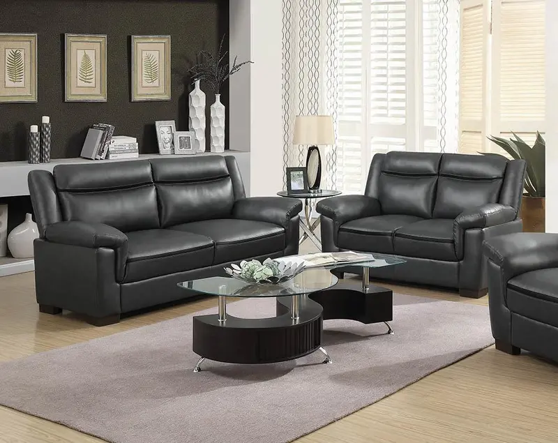 Arabella Brown Faux Leather Two-Piece Living Room Set 1