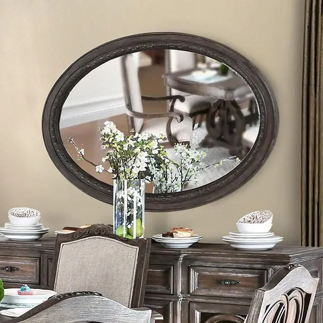 Arcadia Rustic Oval Wall Mirror – Natural Finish 1