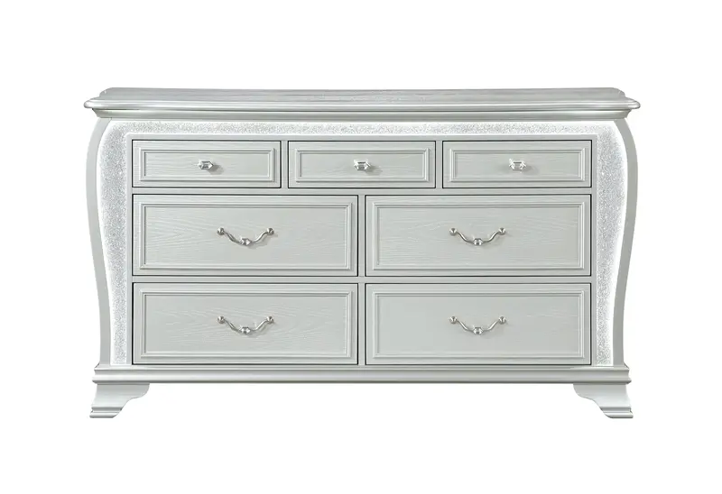 Aria Silver 6-Drawer Dresser With Led Lighting 1