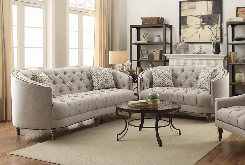 Avonlea Beige Two-Piece Living Room Set – Sofa & Loveseat 1