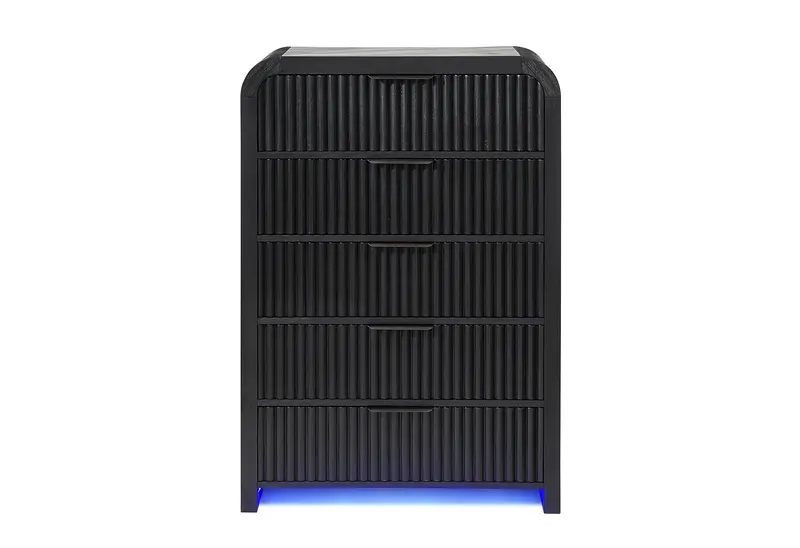 Beckett White-And-Black 6-Drawer Chest With Subtle Led Illumination 1