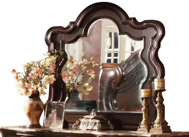 Bella Wall Mirror By Galaxy Home – Dark Walnut Frame 1