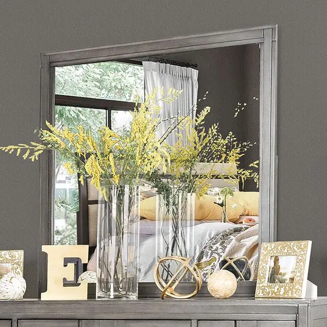 Berenice Gray Wall Mirror – Sleek Rectangular Frame 1