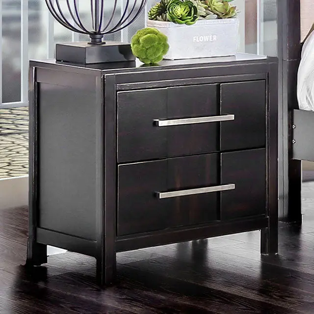 Berenice White Gray Espresso Nightstand 1