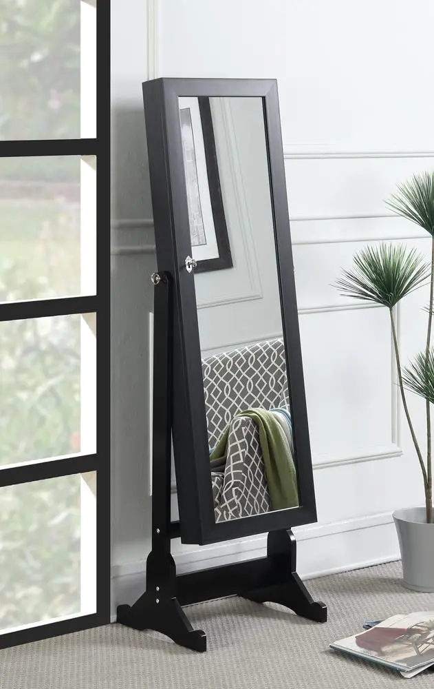 Black Transitional Full-Length Jewelry Mirror 1