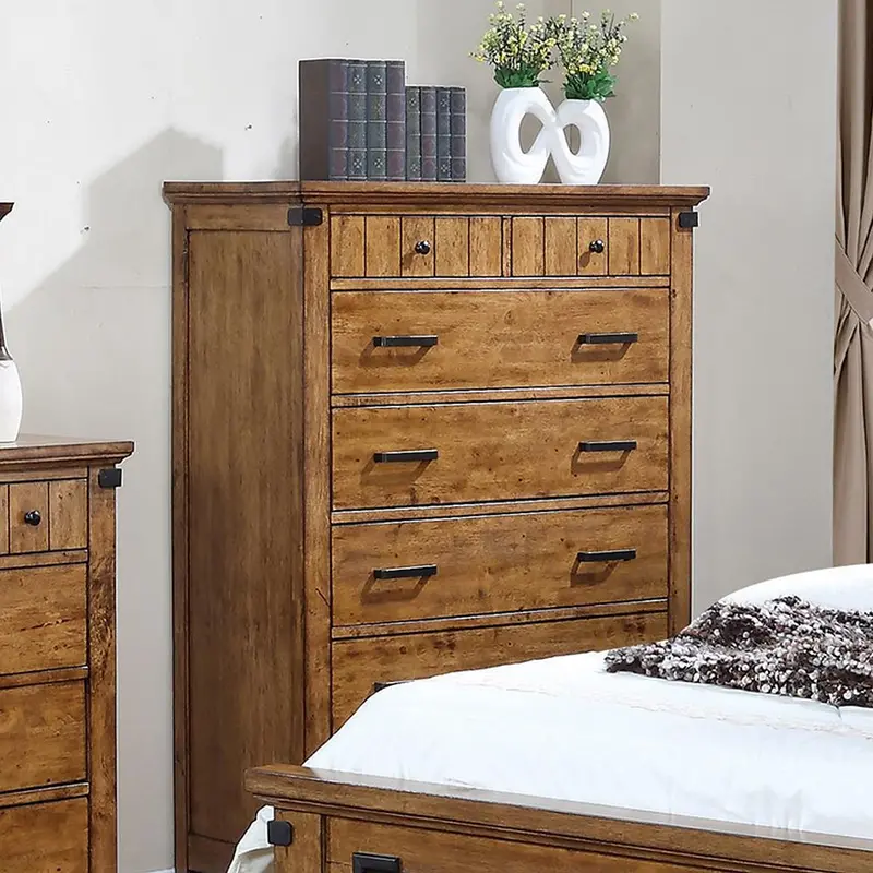 Brenner Rustic Honey 6-Drawer Chest 1