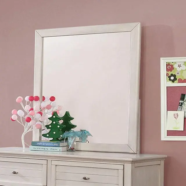 Brogan Antique White Oval Wall Mirror 1
