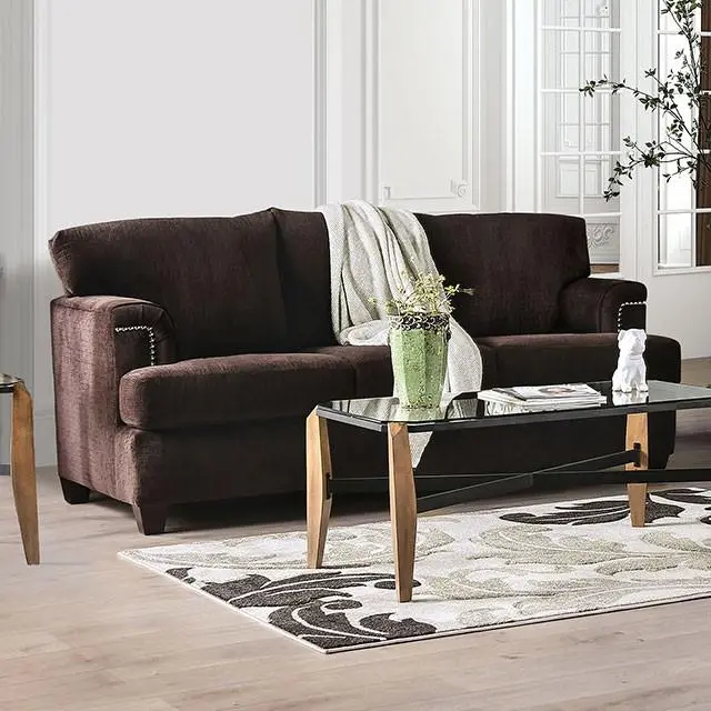 Brynlee Chocolate Brown Sofa – Pillows Not Included 1