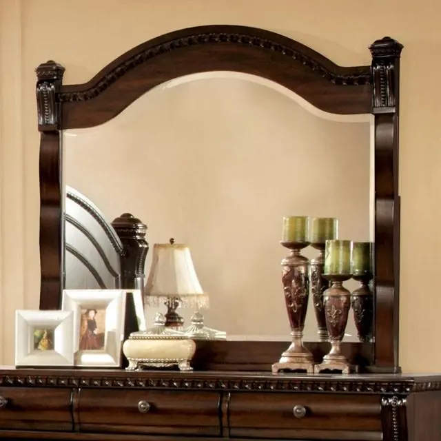 Burleigh Cherry Finish Wall Mirror With Beveled Glass 1