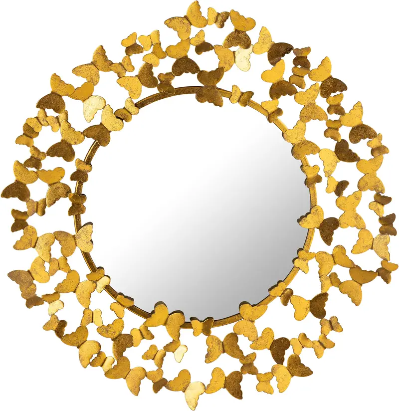 Butterfly Gold Wall Mirror – Gilded Frame Reflective Decor Piece 1