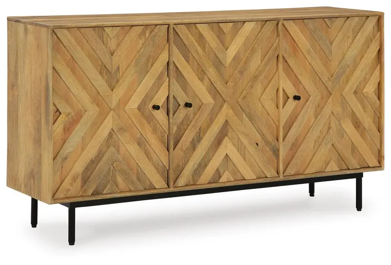 Cadewick Two-Tier Accent Cabinet With Glass Doors 1