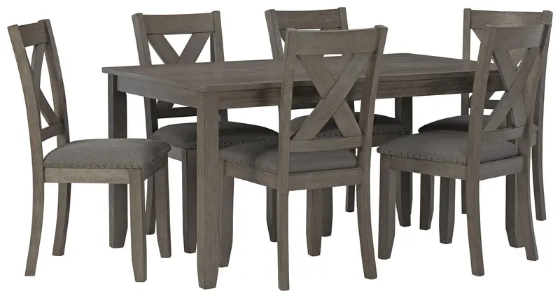 Caitbrook 7-Piece Dining Set – Table With Six Upholstered Chairs 1