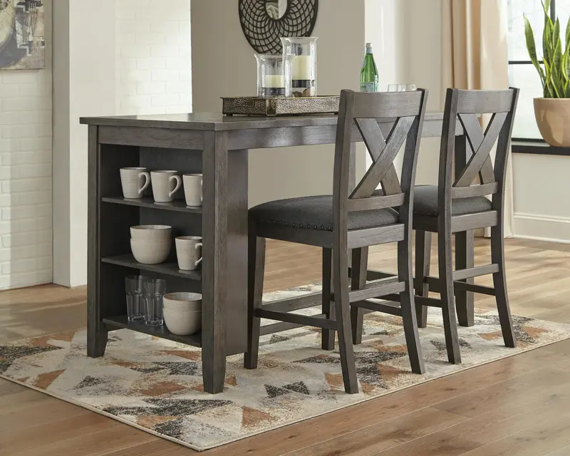 Caitbrook Complete Counter-Height Dining Package – Table + 6 Stools 1