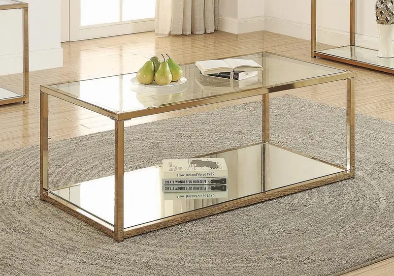 Calantha Modern Chocolate Chrome Round Coffee Table 1