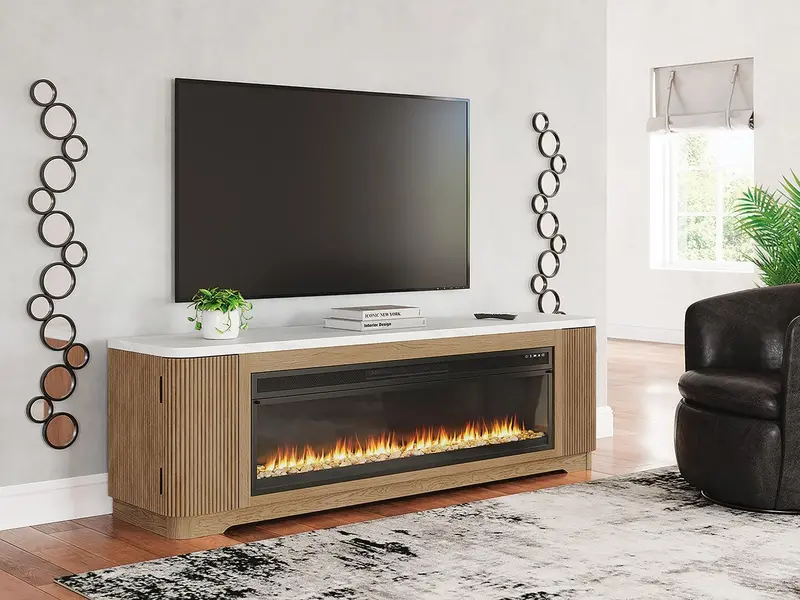 Camdill 80-Inch Tv Stand With Built-In Electric Fireplace – Media Console 1