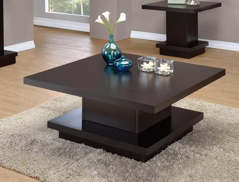 Cappuccino Wood-Top Coffee Table 1