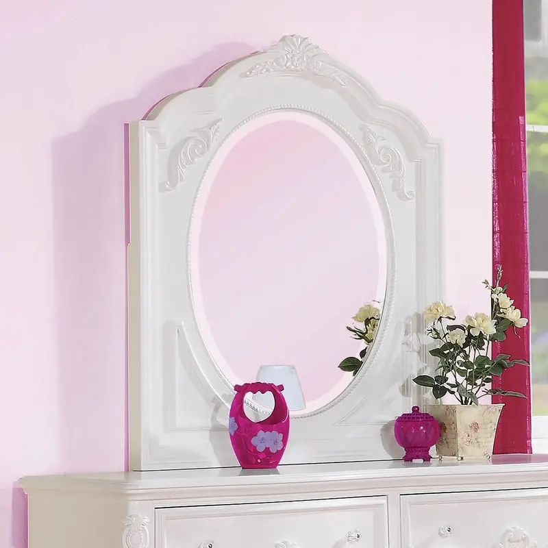 Caroline White Wall Mirror – Minimalist Frame Design 1