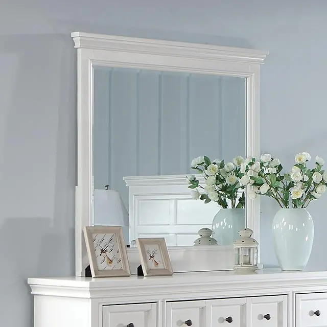 Castile Framed Wall Mirror In White Finish 1