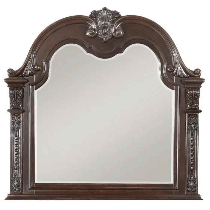 Cavalier Dark Cherry Wall Mirror – Ornate Framed Bedroom Mirror 1