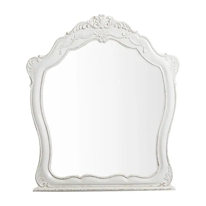 Cinderella Antique White Full-Length Mirror With Grey Rub-Through Trim 1