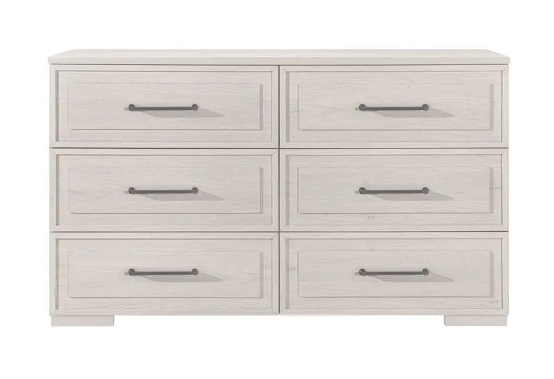 Clara Beige 6-Drawer Dresser With Modern Hardware 1