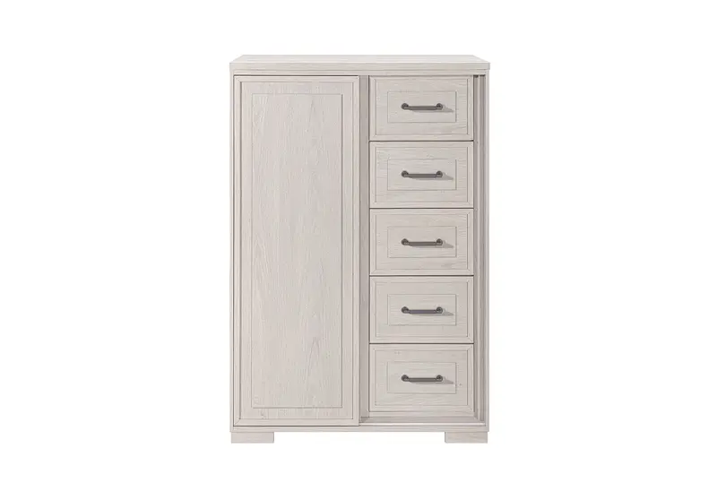 Clara Beige Sliding-Door Storage Chest 1