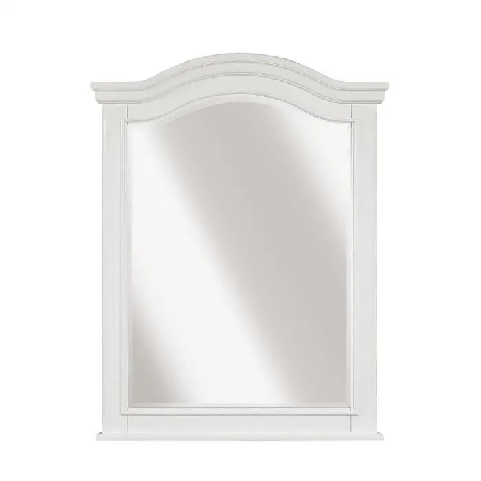 Clementine White Wall Mirror – Framed Bedroom Or Hallway Accent Mirror (Model B1799-6) 1