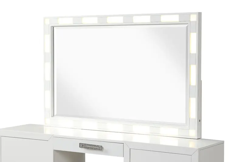 Coco Solid Wood Mirror In Milky White – Galaxy Home 1