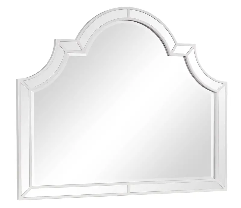 Contemporary Wall Mirror With White-Finished Wooden Frame 1