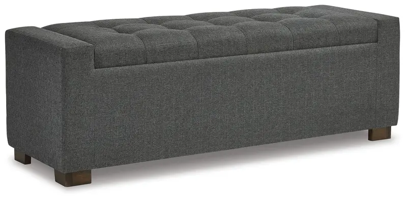 Cortwell Upholstered Storage Bench – Fabric-Covered Footrest & Hidden Compartment 1
