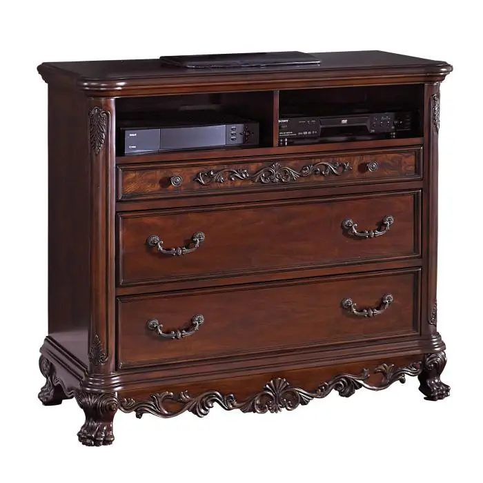 Deryn Park Cherry Tv Chest – Media Console With Cabinet Storage (2243-11) 1