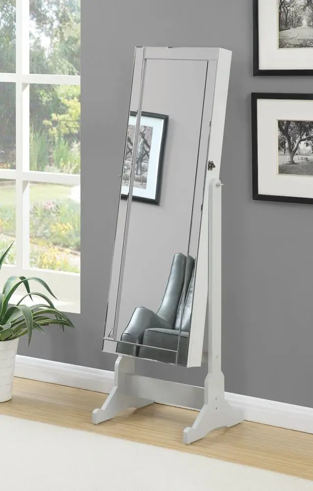 Dove Grey Cheval Mirror Armoire – Transitional 1