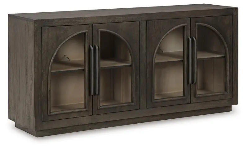 Dreley Sleek Metal-And-Wood Accent Cabinet 1