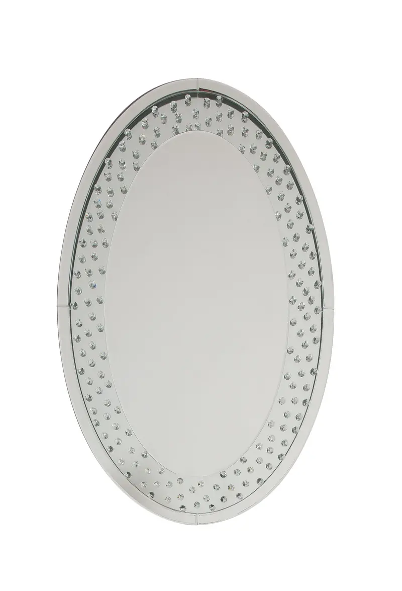 Elegant Mirrored Wall Art Featuring Faux Crystal Detailing – Nysa Design 1