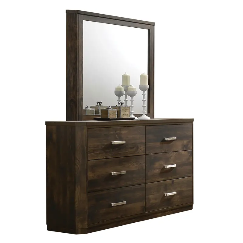 Elettra Rustic Walnut Wall Mirror 1