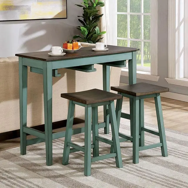 Elinor Gray Bar Table And Stool Set – Compact Counter Dining Ensemble 1