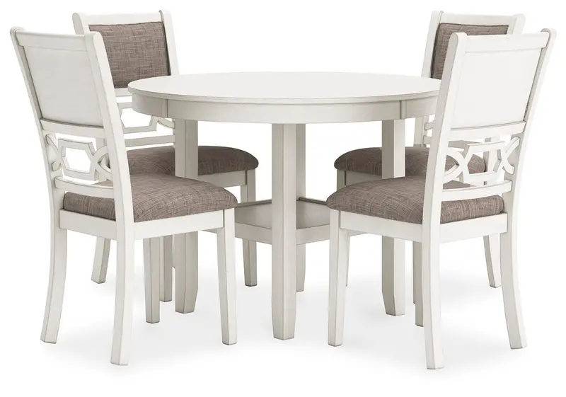 Erinberg Solid Wood Dining Set – Table + 4 Chairs 1